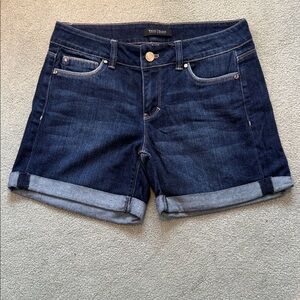 White House Black Market Dark Indigo Rolled-Cuff Denim Shorts